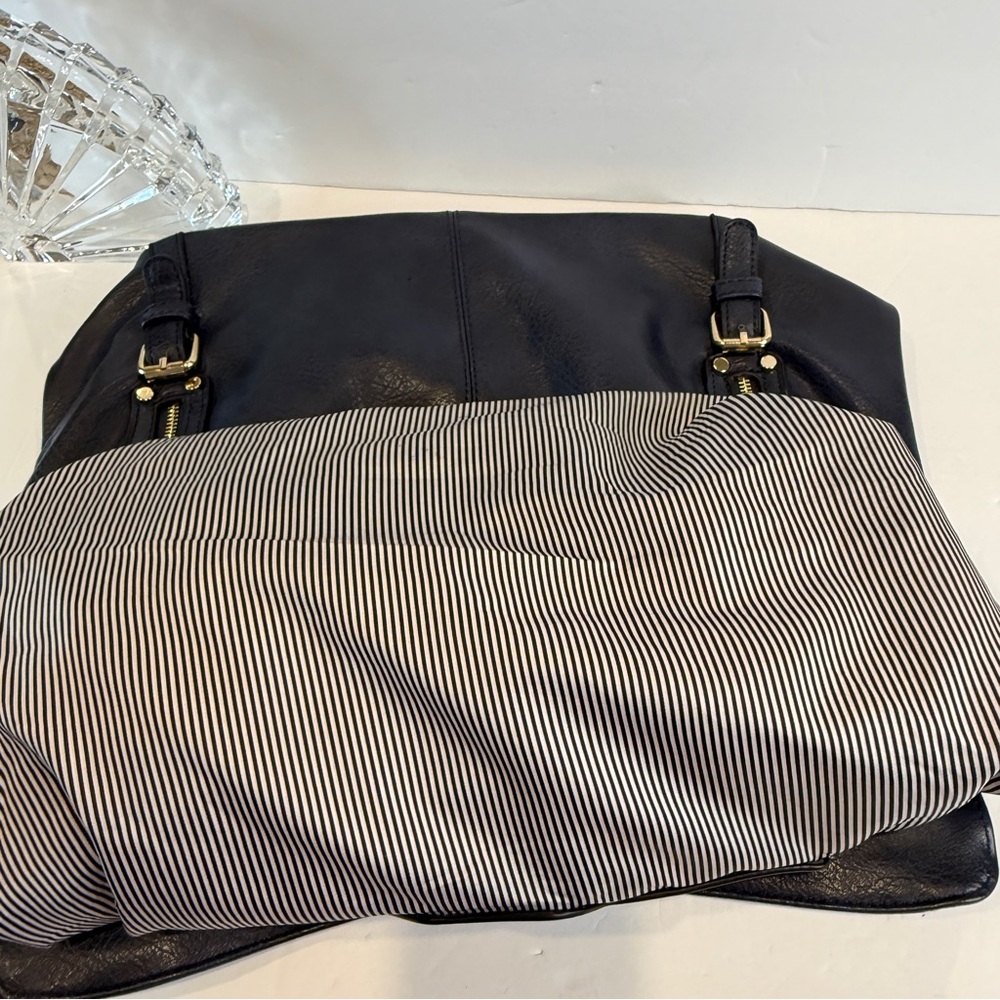Navy Blue Faux Leather Rummy Tote Bag – Multi-Pocket 💙 Soft Inside & Outside - Picture 16 of 16